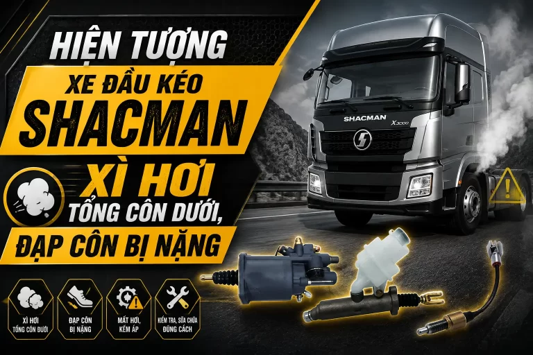 Hiện Tượng Xe Đầu Kéo Shacman Xì Hơi Tổng Côn Dưới, Đạp Côn Bị Nặng