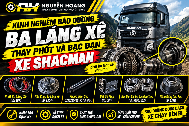 Kinh Nghiệm Bảo Dưỡng Ba Lăng Xê, Thay Phốt Và Bạc Đạn Xe Shacman